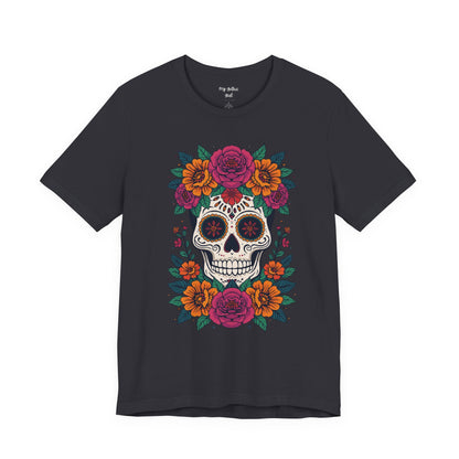 Sugar Skull Floral Tee — Day of the Dead Skull T-Shirt