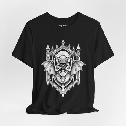 A Sinister Gremlin Riding on a Flying Bat - Graphic Tee