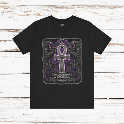 Ankh Gothic Tee — Life, Eternal Continuity & Vital Life Force Graphic T-Shirt