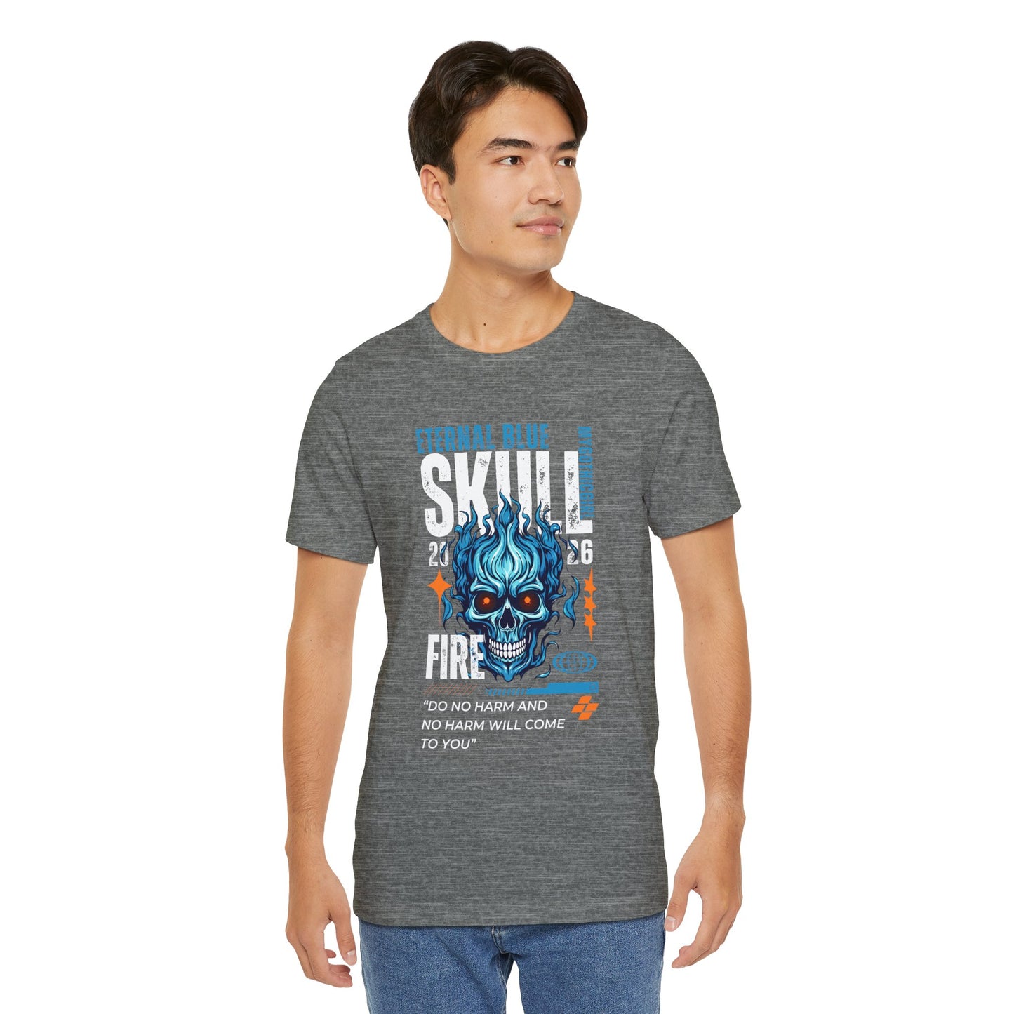 Eternal Blue Skull Flame Gothic Tee