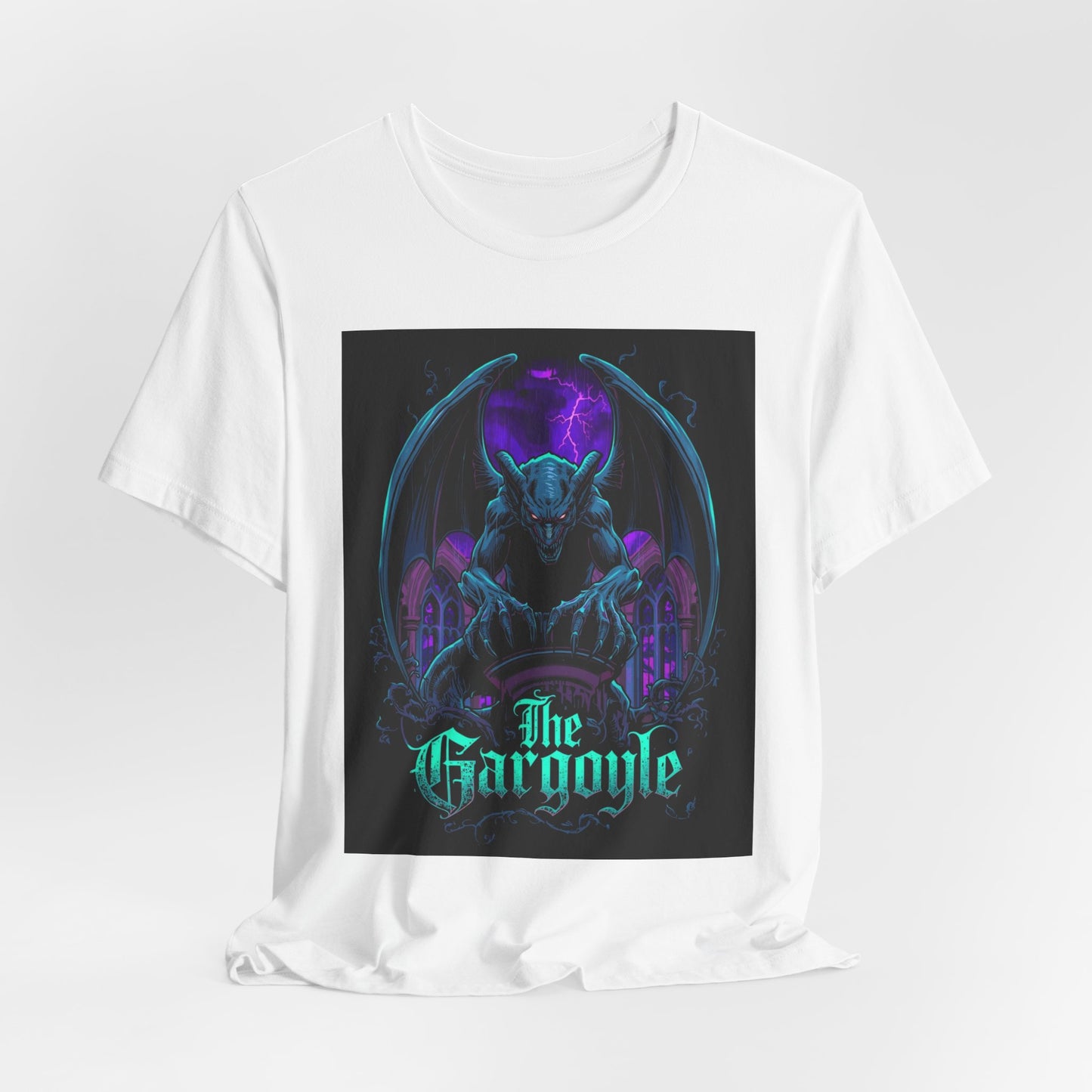 "The Gargoyle" — Dark Gothic Winged Statue Graphic Tee Design