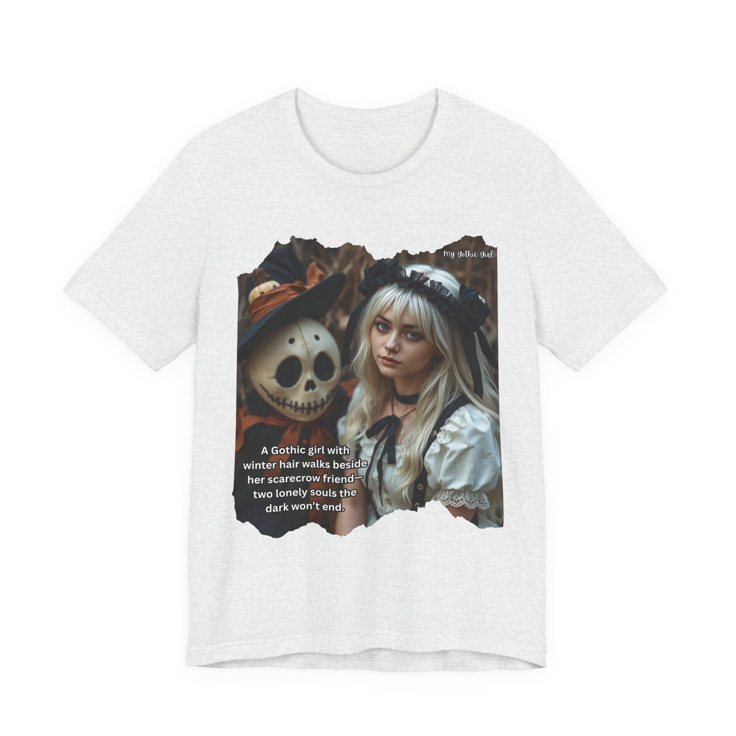 My Gothic Girl T-Shirt "Scarecrow Friend" – Whimsy Goth Streetwear, Dark Poetry Fashion, Alt Aesthetic Apparel