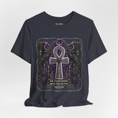 Ankh Gothic Tee — Life, Eternal Continuity & Vital Life Force Graphic T-Shirt