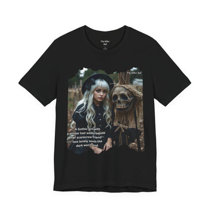 My Gothic Girl T-Shirt "Scarecrow Friend" – Whimsy Goth Streetwear, Dark Poetry Fashion, Alt Aesthetic Apparel