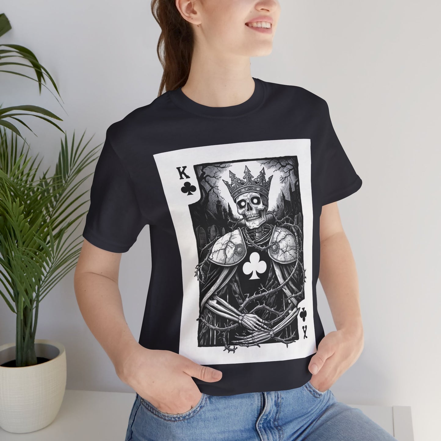 King of Clubs Skeleton Playing Card T‑Shirt