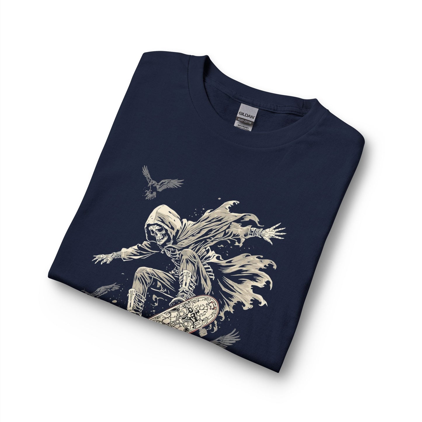 Gothic Skull Skateboard Long Sleeve Shirt — "Bone Rider"