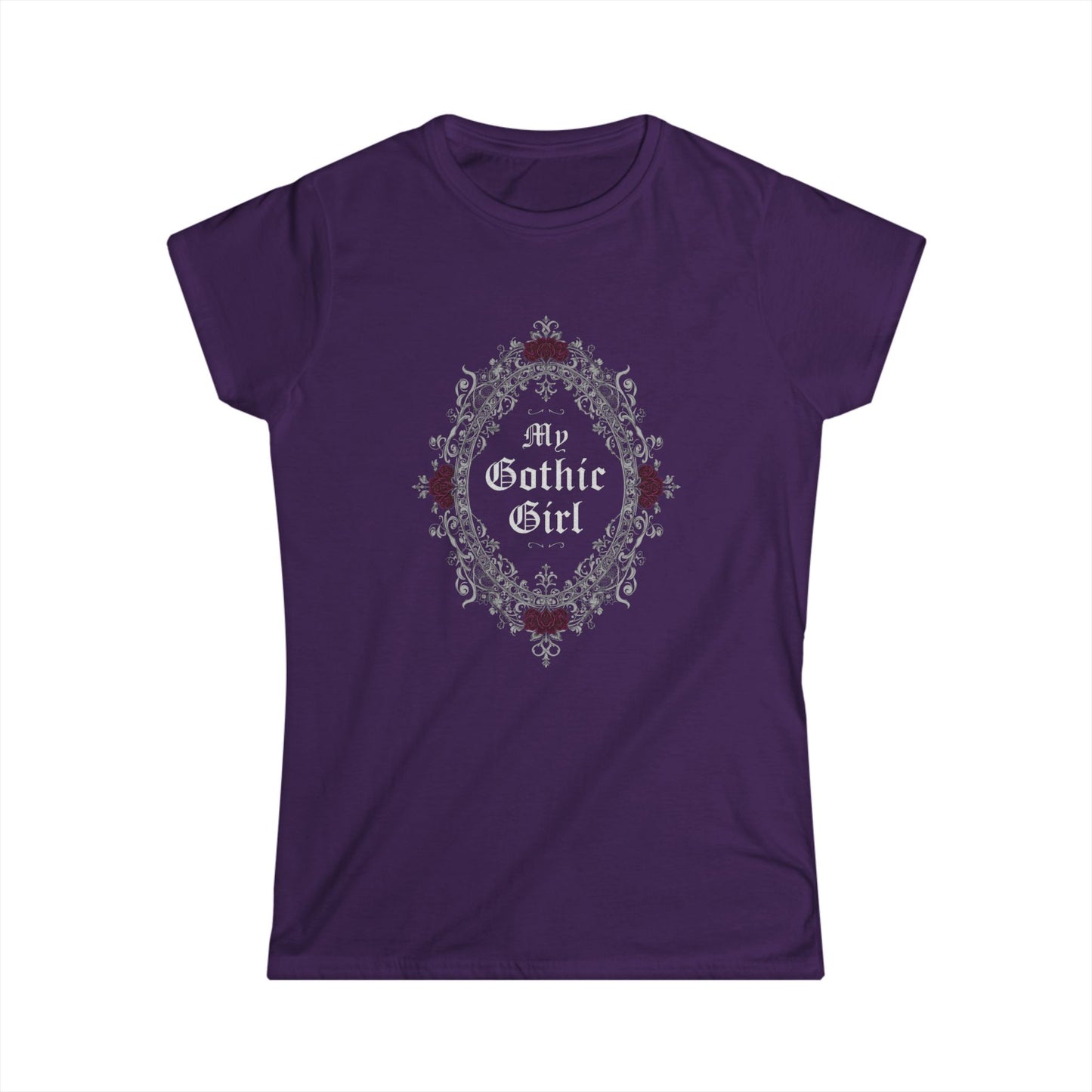 Gothic Fill-agree Lace & Roses Tee — "My Gothic Girl" Women's Graphic Shirt