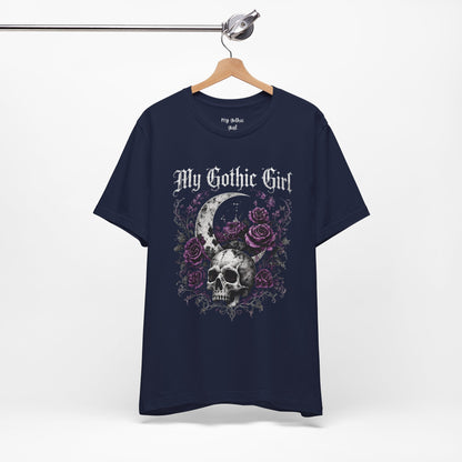 My Gothic Girl Skull Tee — Gothic Moon & Purple Roses T-Shirt