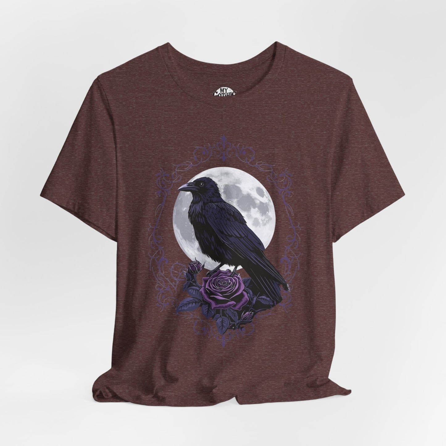 "The Raven and Moon"  Gothic Graphic T-Shirt – Alt Aesthetic Poetic Goth Street-wear