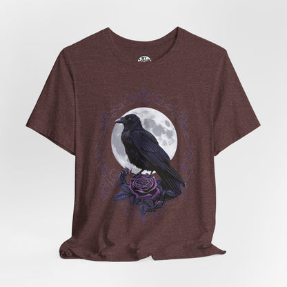 "The Raven and Moon"  Gothic Graphic T-Shirt – Alt Aesthetic Poetic Goth Street-wear