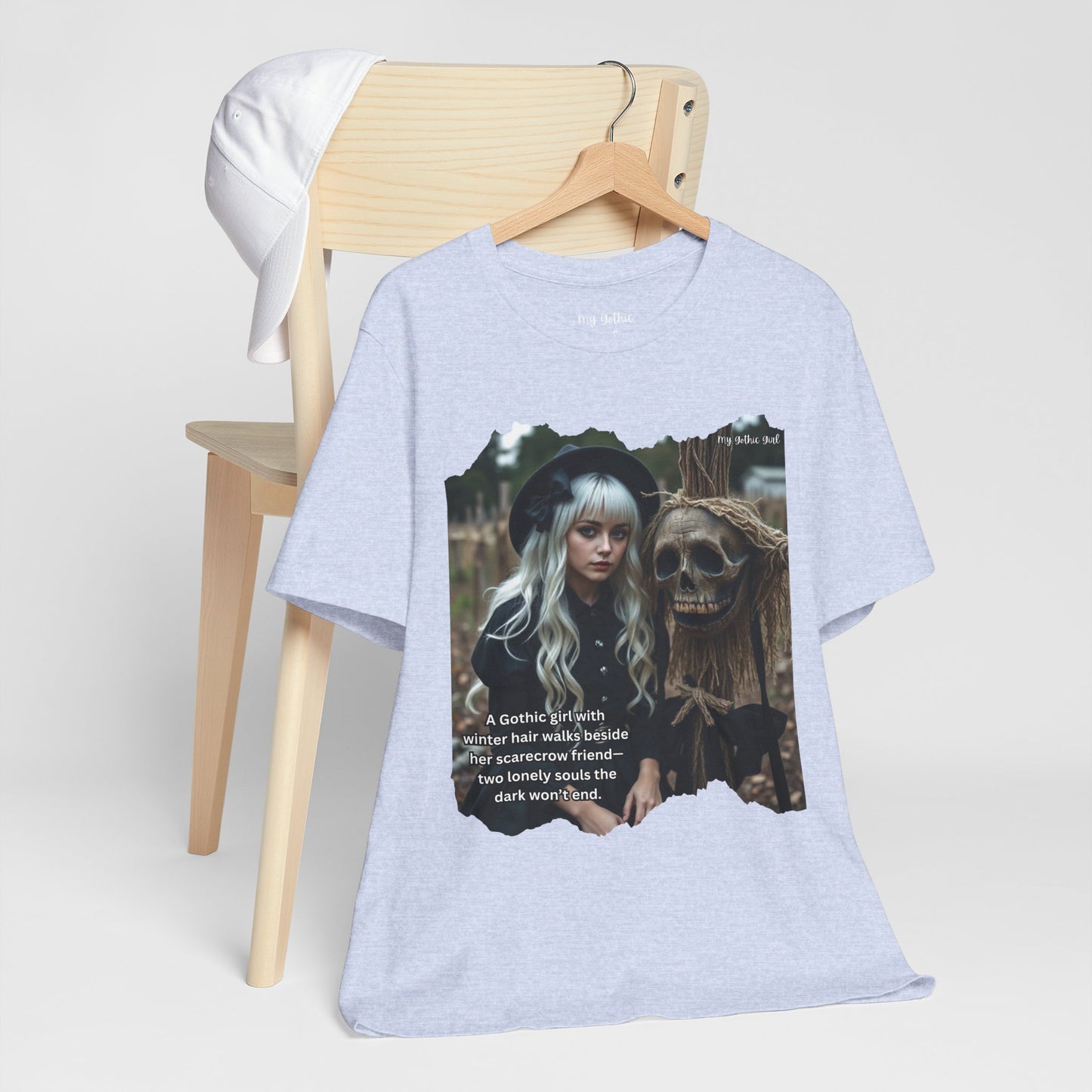 My Gothic Girl T-Shirt "Scarecrow Friend" – Whimsy Goth Streetwear, Dark Poetry Fashion, Alt Aesthetic Apparel