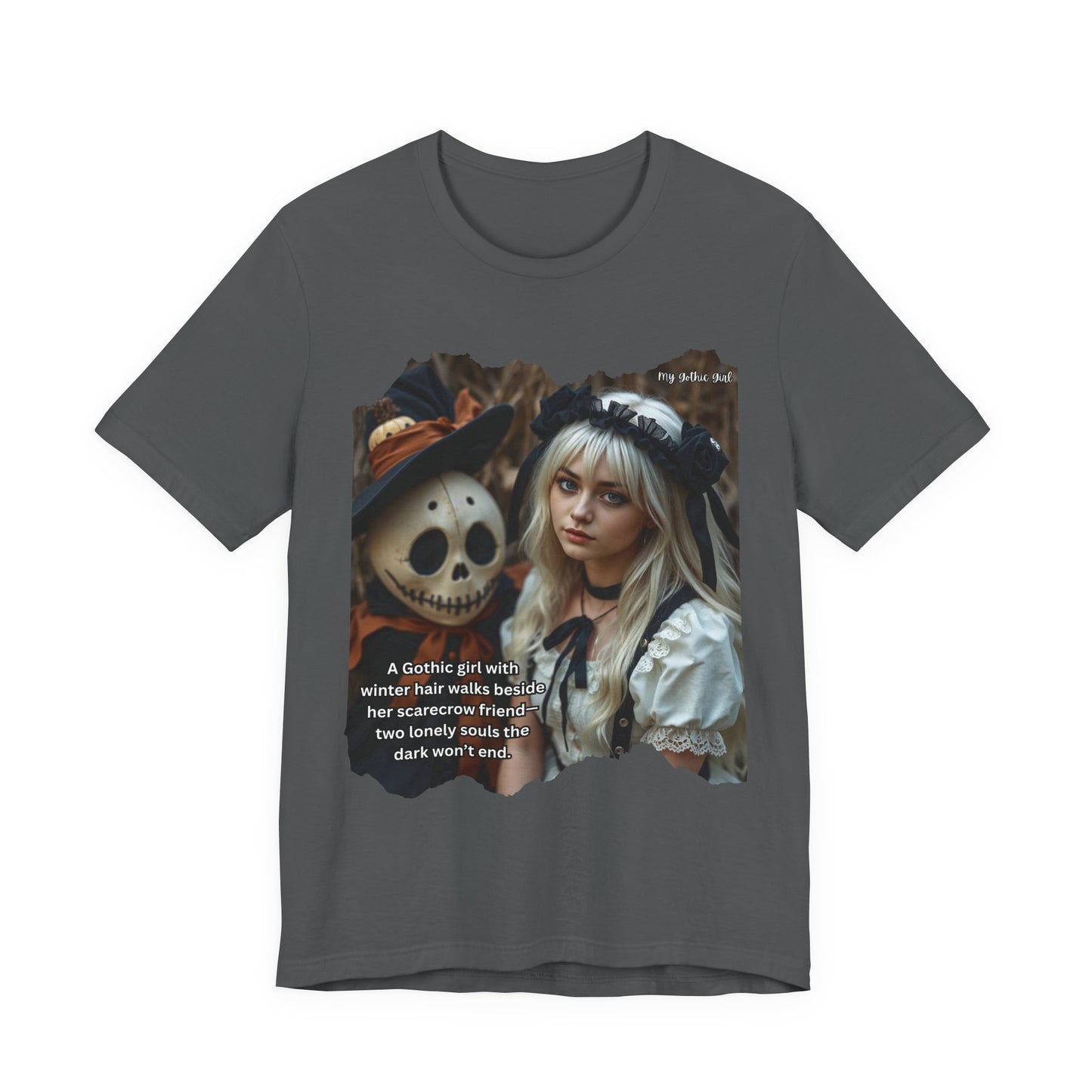 My Gothic Girl T-Shirt "Scarecrow Friend" – Whimsy Goth Streetwear, Dark Poetry Fashion, Alt Aesthetic Apparel