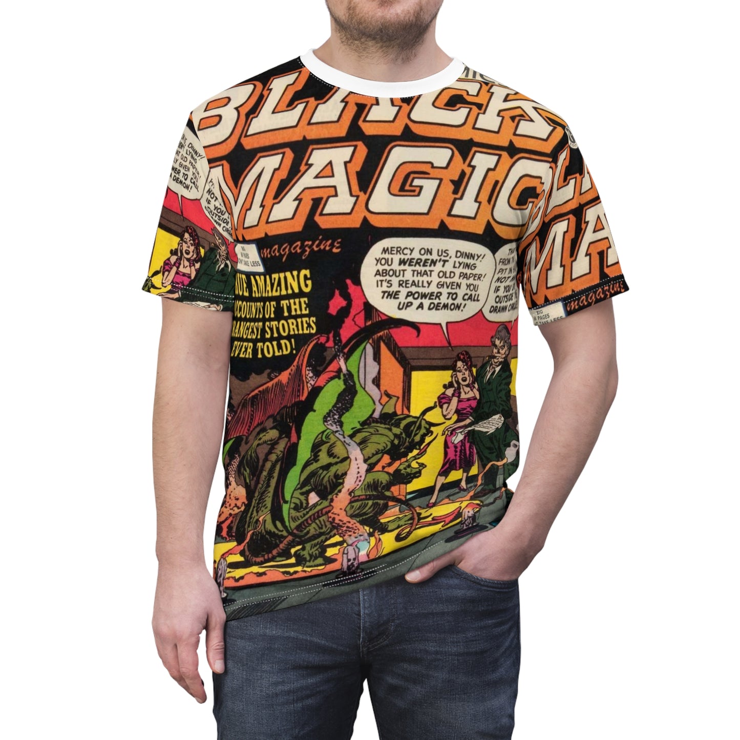 Vintage Horror Comic Tee — "Black Magic"