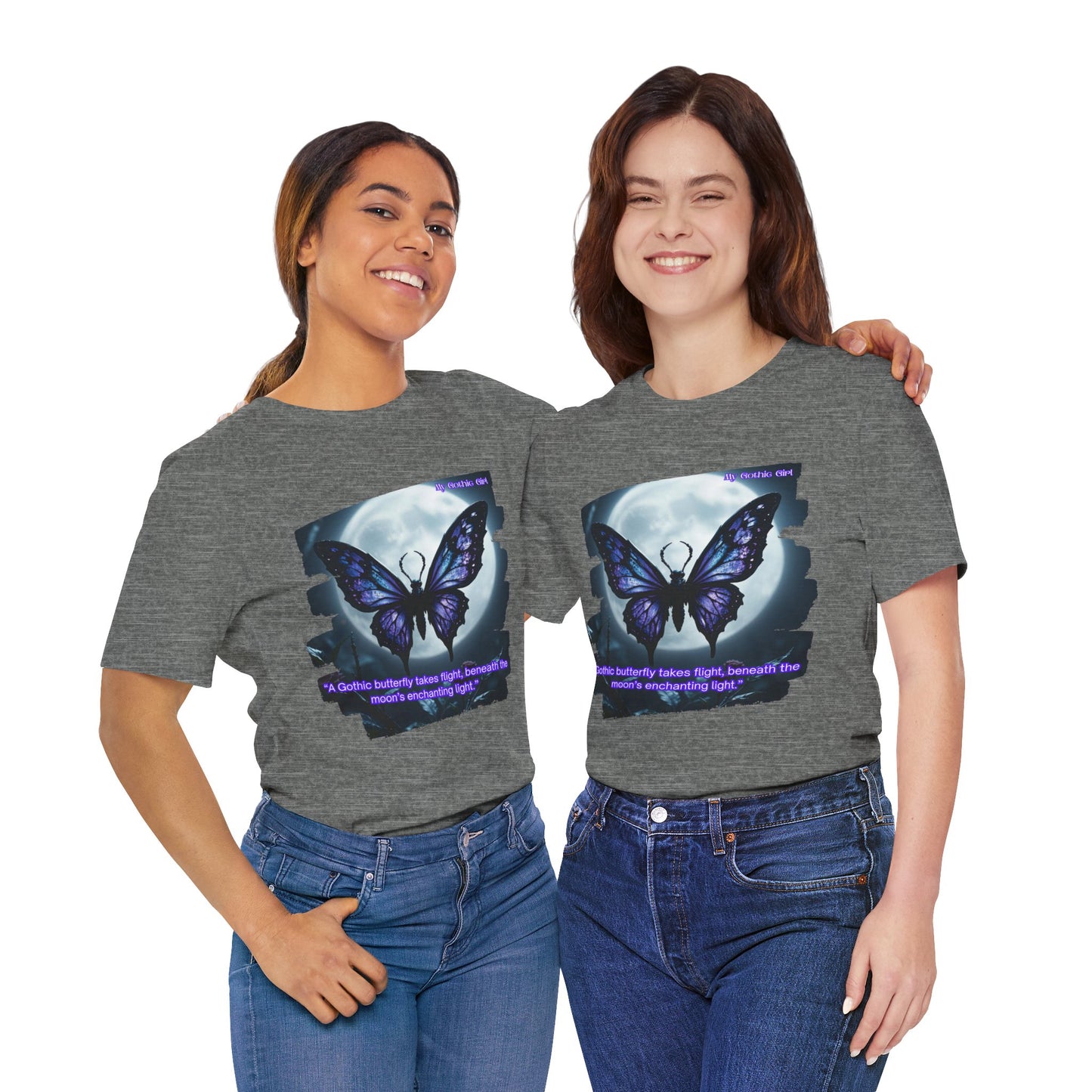 My Gothic Girl T-Shirt "Purple Gothic Butterfly" – Whimsy Goth Streetwear, Dark Poetry Fashion, Alt Aesthetic Apparel