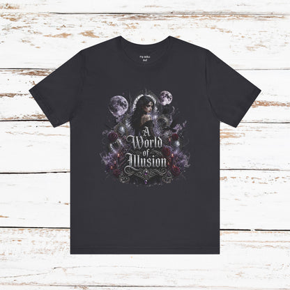 Gothic Moonlight Tee — "A World of Illusion" Graphic T-Shirt