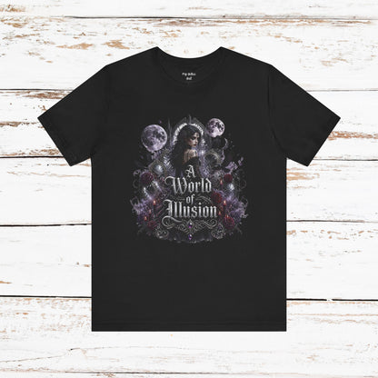 Gothic Moonlight Tee — "A World of Illusion" Graphic T-Shirt