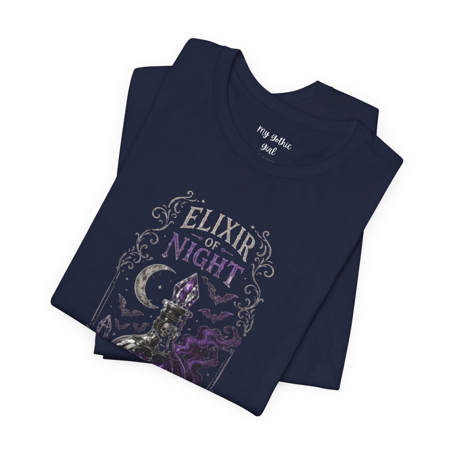 "Elixir of Night - Alchemy for the Soul" Gothic Design Short Sleeve T Shirt