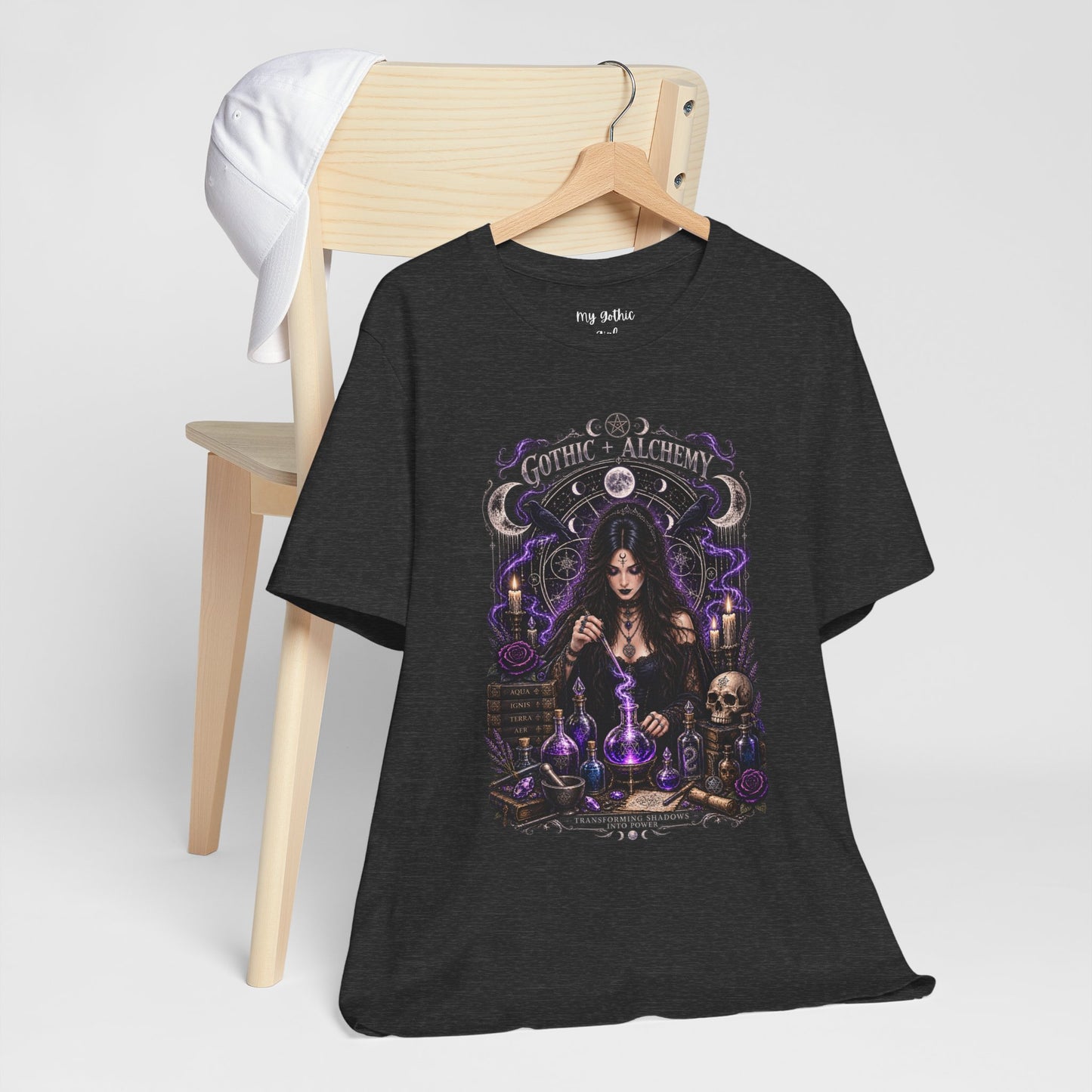 Gothic Alchemy T-Shirt — Witch Potion Skull Graphic Tee