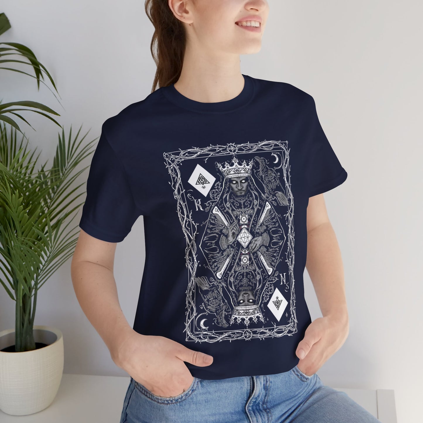 King of Diamonds Playing Card Graphic Tee — Dark Gothic King Design