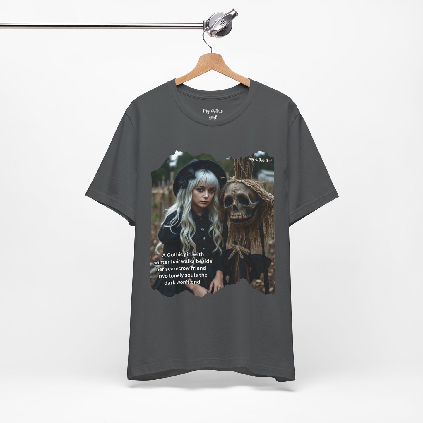 My Gothic Girl T-Shirt "Scarecrow Friend" – Whimsy Goth Streetwear, Dark Poetry Fashion, Alt Aesthetic Apparel