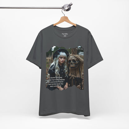 My Gothic Girl T-Shirt "Scarecrow Friend" – Whimsy Goth Streetwear, Dark Poetry Fashion, Alt Aesthetic Apparel