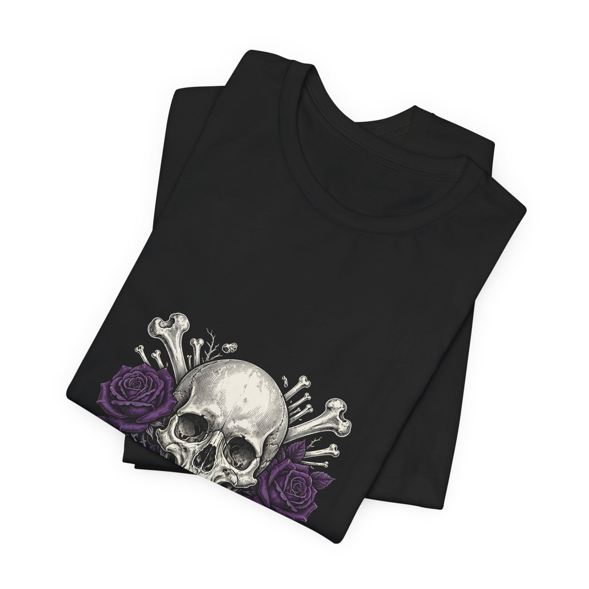 Skull & Roses Crossbones Tee — 'My Gothic Girl' Gothic T-Shirt