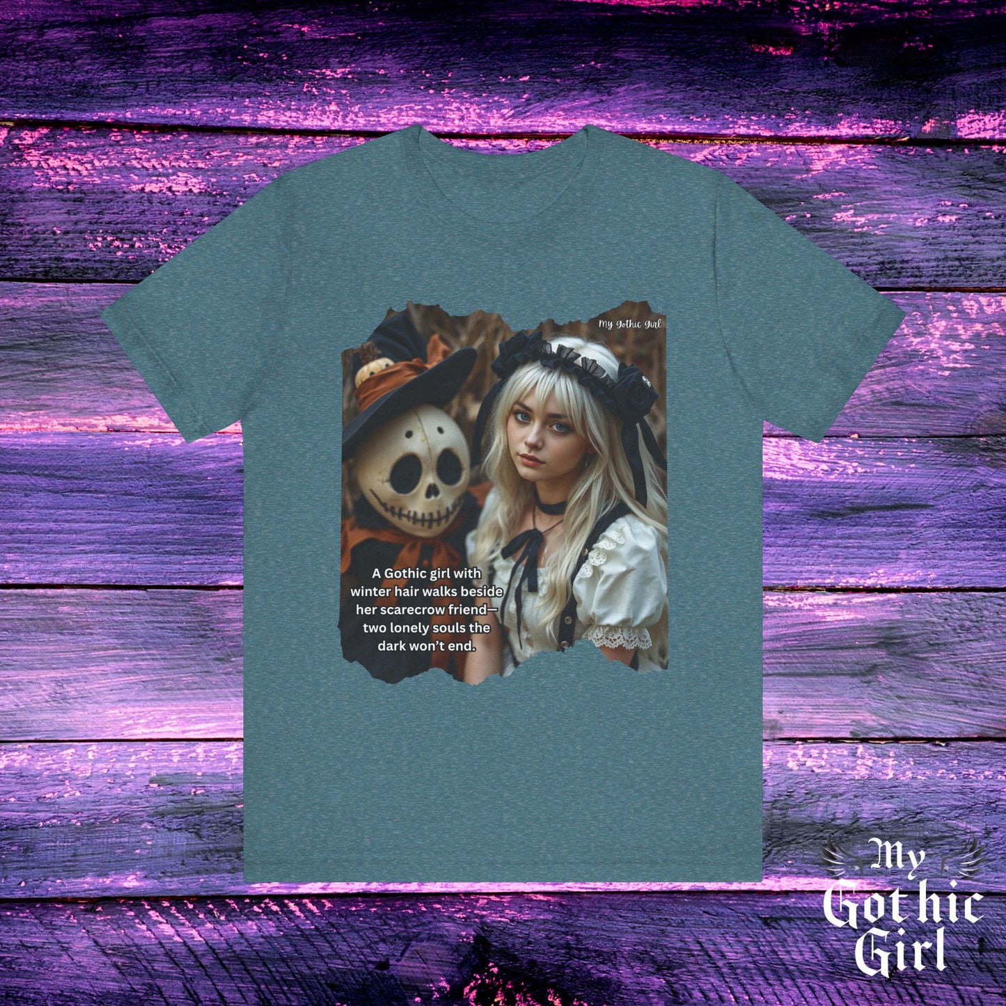 My Gothic Girl T-Shirt "Scarecrow Friend" – Whimsy Goth Streetwear, Dark Poetry Fashion, Alt Aesthetic Apparel