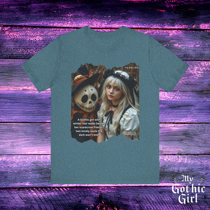 My Gothic Girl T-Shirt "Scarecrow Friend" – Whimsy Goth Streetwear, Dark Poetry Fashion, Alt Aesthetic Apparel