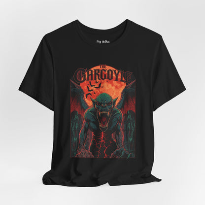 "The Gargoyle" — Dark Gothic Winged Statue Graphic Tee Design