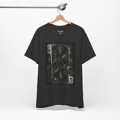 King of Clubs Gothic Playing Card Tee — Dark Skull Poker Graphic T-Shirt