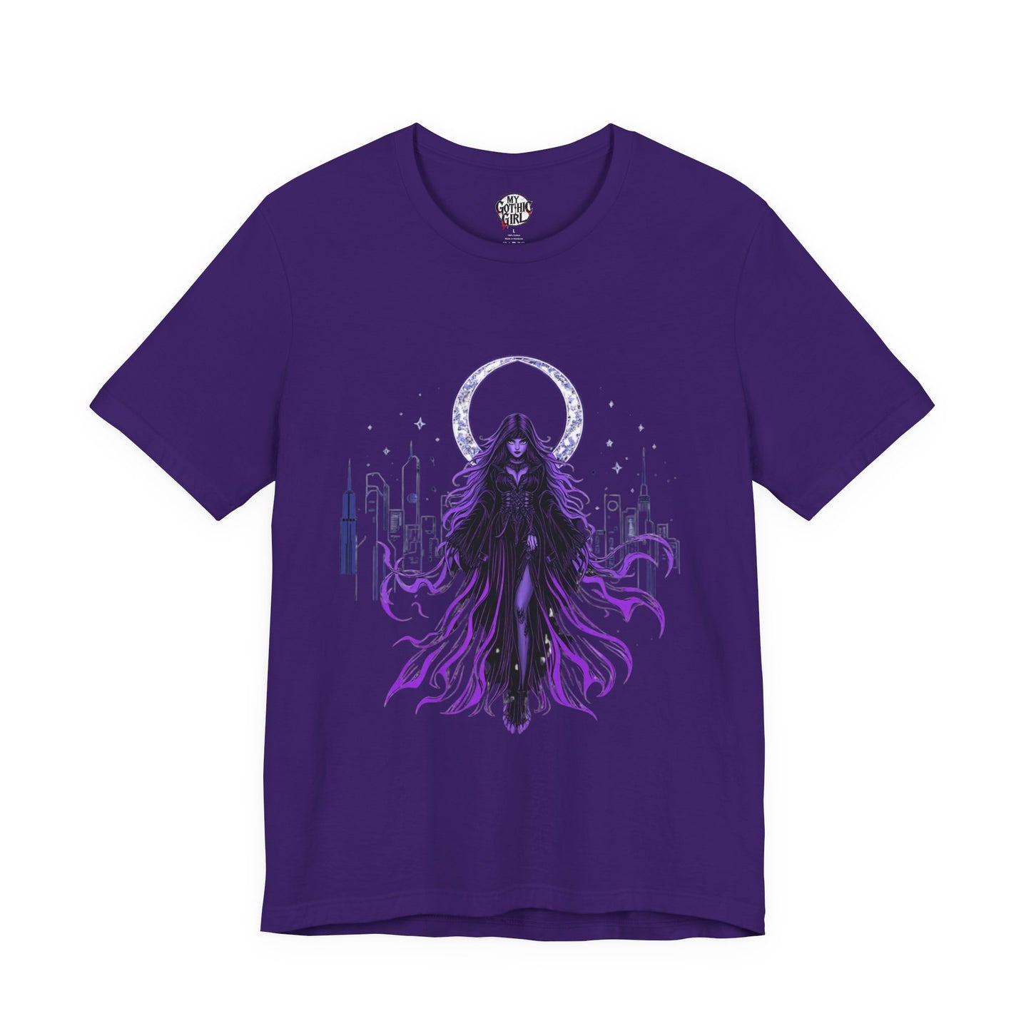 “Celestial Enchantress”  Gothic Graphic T-Shirt – Alt Aesthetic Poetic Goth Street-wear