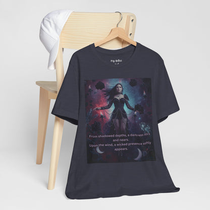 Fantasy Witch T‑Shirt — "From shadowed depths..." Mystical Gothic Tee
