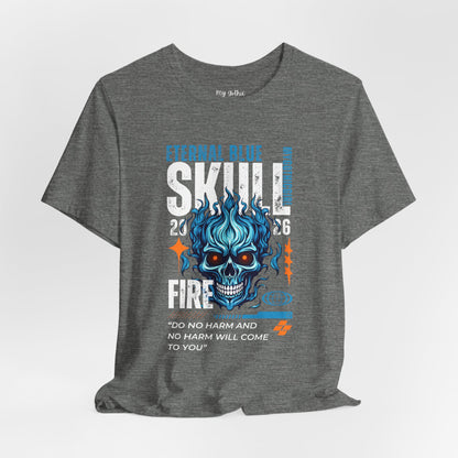 Eternal Blue Skull Flame Gothic Tee
