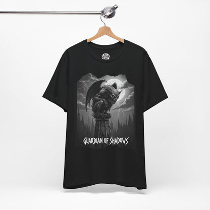 "Guardian of Shadows"  Gothic Graphic T-Shirt – Alt Aesthetic Poetic Goth Streetwear