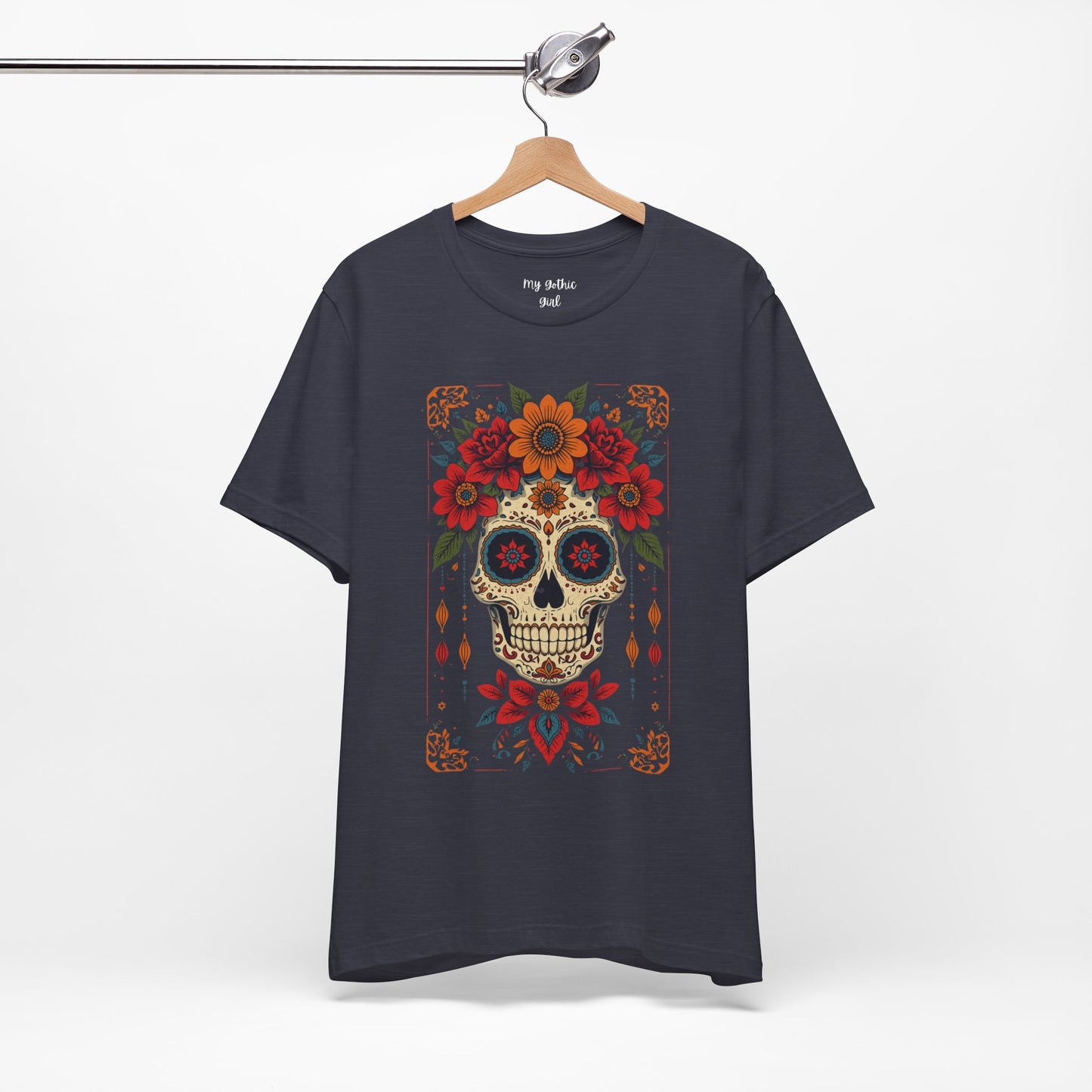 Day of the Dead Sugar Skull T-Shirt — Floral Calavera Graphic Tee