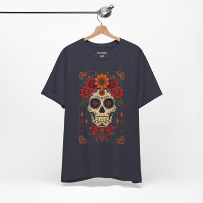 Day of the Dead Sugar Skull T-Shirt — Floral Calavera Graphic Tee