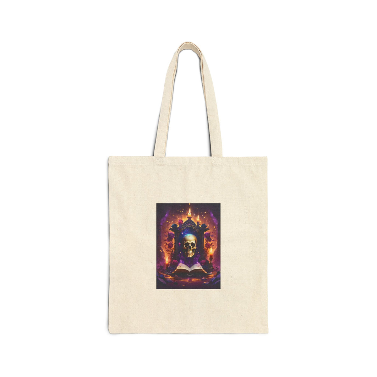 Skull & Spellbook Tote — "My Gothic Girl" Canvas Tote Bag