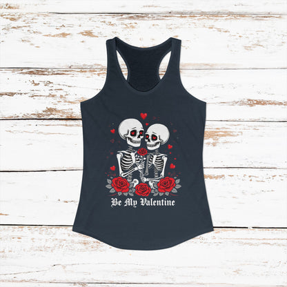 Cute Gothic Skeleton Romance Shirt — Women's Racerback Tank