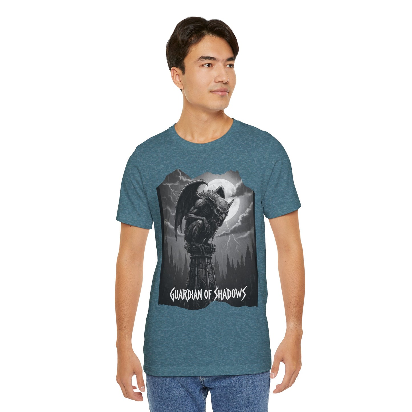 "Guardian of Shadows"  Gothic Graphic T-Shirt – Alt Aesthetic Poetic Goth Streetwear