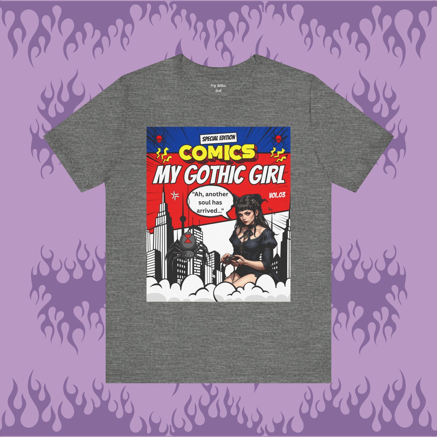 My Gothic Girl Comic Book Graphic Tee – Whimsy Goth Streetwear, Dark Poetry Fashion, Alt Aesthetic Apparel