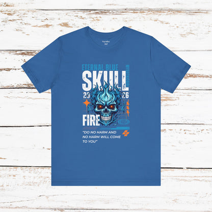 Eternal Blue Skull Flame Gothic Tee