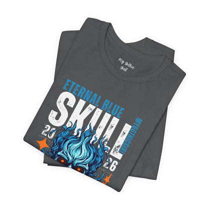 Eternal Blue Skull Flame Gothic Tee