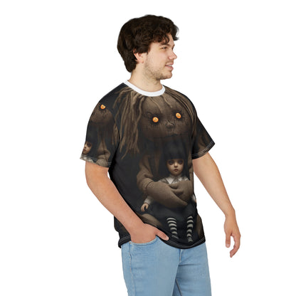 Gunny Sack Doll with Toy Gothic Doll | Horror All-Over Print T‑Shirt