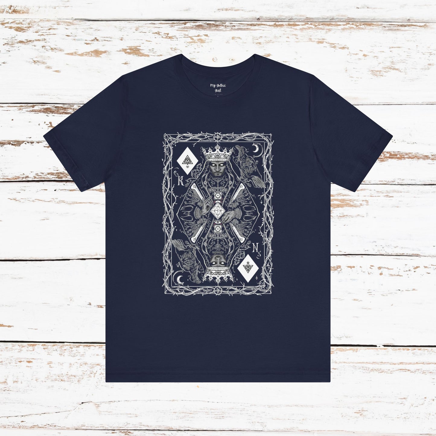 King of Diamonds Playing Card Graphic Tee — Dark Gothic King Design