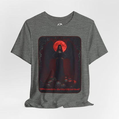 “Lilith Ascendant — She Who Will Not Kneel.” Graphic T-Shirt – Alt Aesthetic Poetic Goth Street-wear