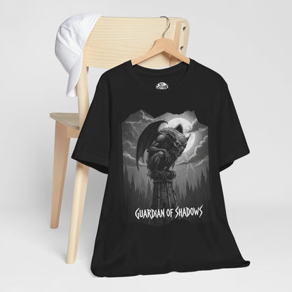 "Guardian of Shadows"  Gothic Graphic T-Shirt – Alt Aesthetic Poetic Goth Streetwear