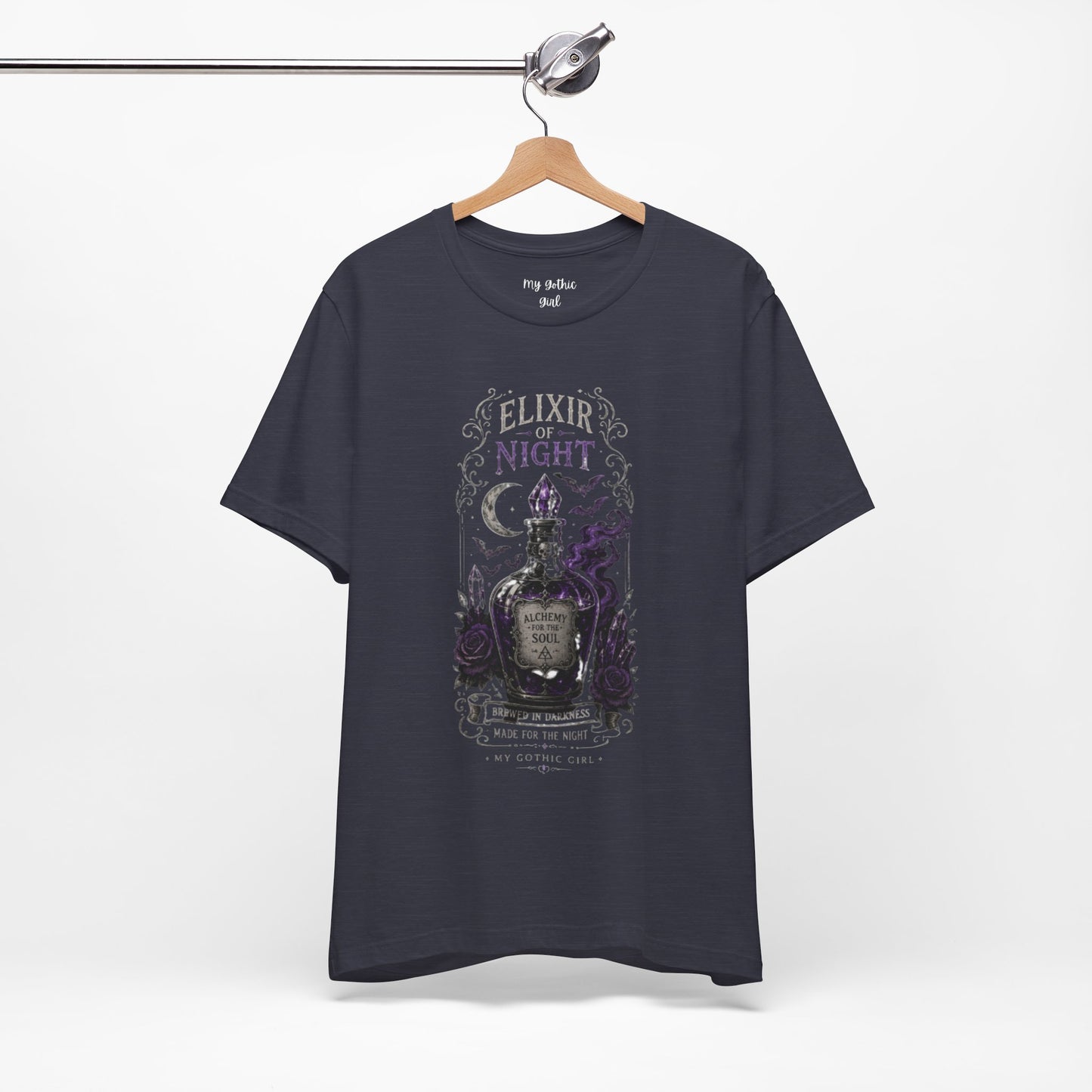 "Elixir of Night - Alchemy for the Soul" Gothic Design Short Sleeve T Shirt