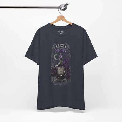 "Elixir of Night - Alchemy for the Soul" Gothic Design Short Sleeve T Shirt