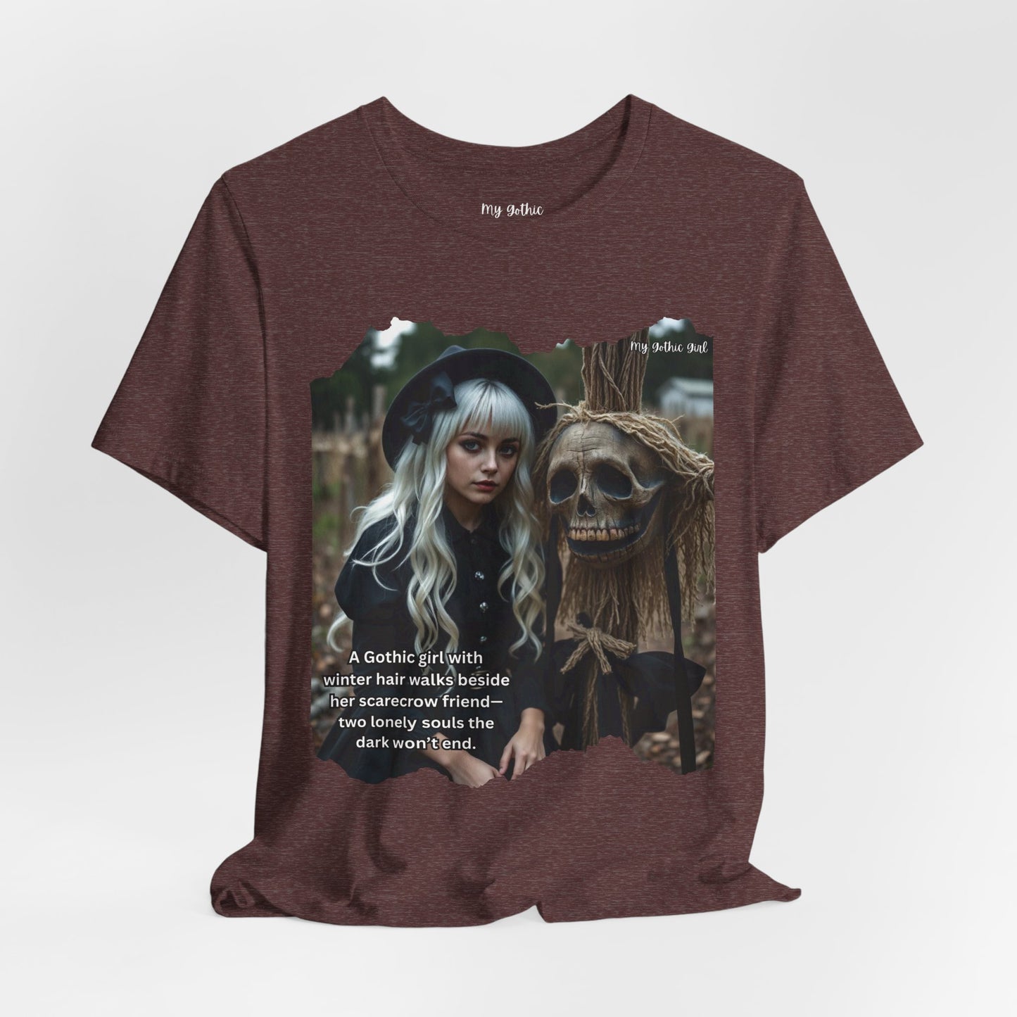 My Gothic Girl T-Shirt "Scarecrow Friend" – Whimsy Goth Streetwear, Dark Poetry Fashion, Alt Aesthetic Apparel