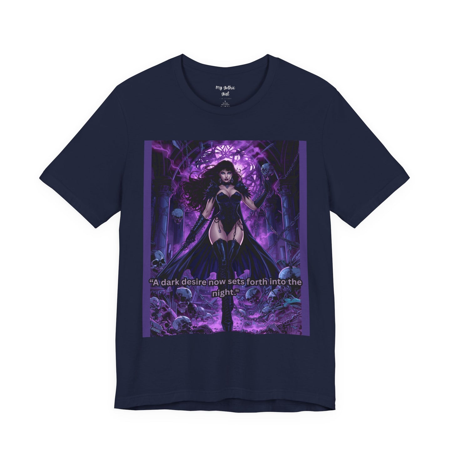 Dark Sorceress Graphic Tee — "A dark desire now sets forth into the night"